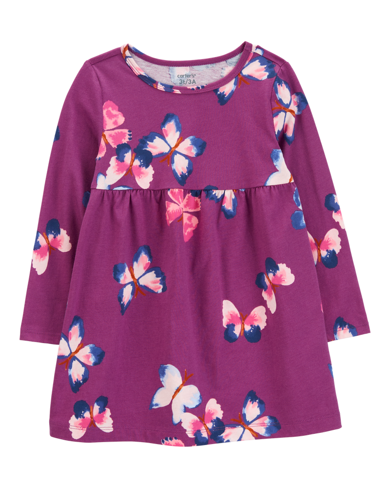 Toddler Butterfly Jersey Dress, image 1 of 4 slides