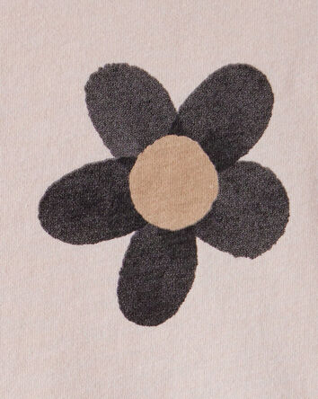 Baby Girl Flower Print Short-Sleeve Peplum Top - Tan, 