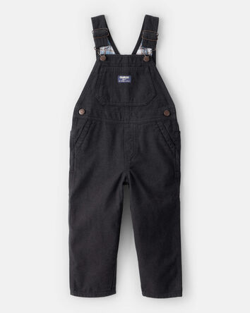 Toddler Boy Herringbone Overalls - Black, 
