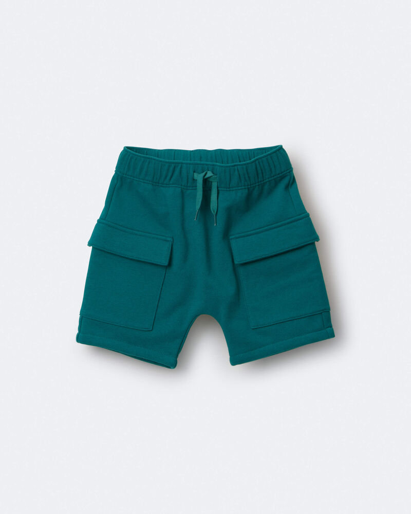 Toddler Boy French Terry Cargo Shorts - Green, image 2 of 6 slides
