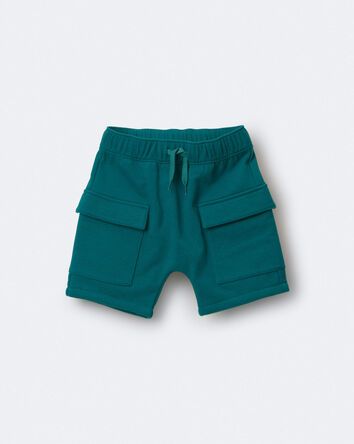 Toddler Boy French Terry Cargo Shorts - Green, 