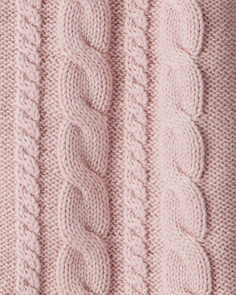 Toddler Girl Organic Cotton Cable Knit Cardigan, image 3 of 4 slides
