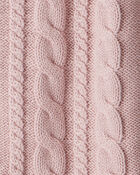 Toddler Girl Organic Cotton Cable Knit Cardigan, image 3 of 4 slides