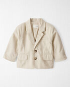 Baby Linen Blazer Made with Organic Cotton - Khaki, image 1 of 4 slides