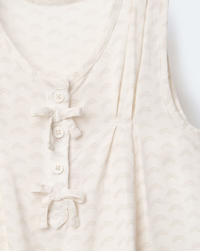 Toddler Girl Sleeveless Bow Top in Rainbow Print - Cream, image 6 of 6 slides