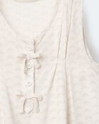 Toddler Girl Sleeveless Bow Top in Rainbow Print - Cream, image 6 of 6 slides
