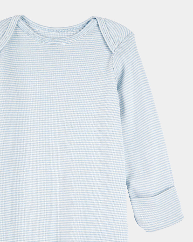 Baby 2-Pack Sleeper Gowns - Blue/White, image 2 of 5 slides