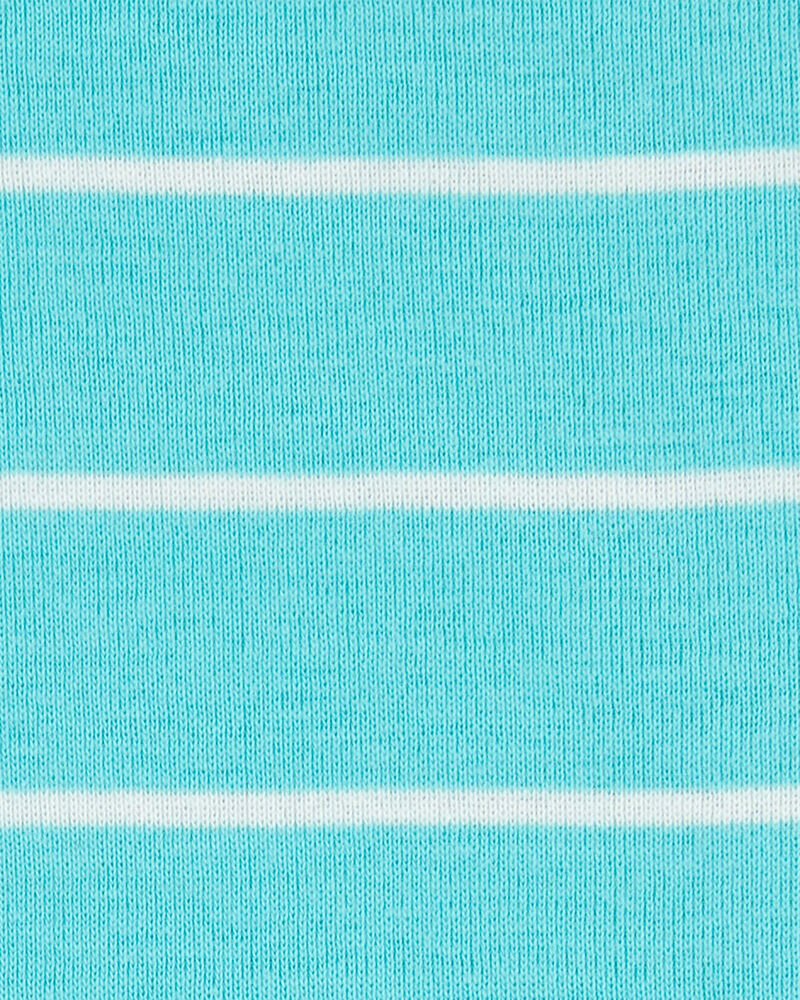 Toddler Boy 2-Piece Striped Car 100% Snug Fit Cotton Pajamas - Blue/White, image 2 of 4 slides