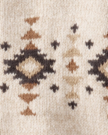 Toddler Boy Southwestern Zip-Up Sweater - Ivory, 