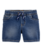Baby Pull-On Denim Shorts - Navy, image 1 of 5 slides