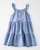 Toddler Girl Organic Cotton Chambray Dress, image 2 of 5 slides