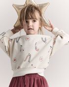 Toddler Dolman-Sleeve Sweatshirt in Park Day Print - Cream, image 1 of 7 slides
