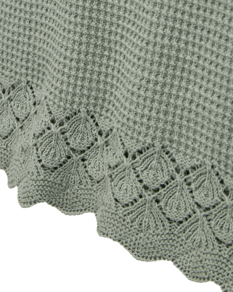 Kid 2-Piece Pointelle Sweater Crochet Knit Tank & Skirt Set - Green
, image 4 of 7 slides