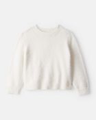 Toddler Girl Brushed Sweater - White, image 1 of 3 slides