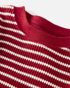 Baby Organic Cotton Striped Waffle Knit Pajamas, image 2 of 4 slides