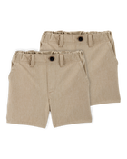 Toddler 2-Pack Active Pull-On Uniform Shorts - Khaki, image 1 of 8 slides