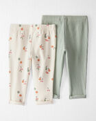 Baby Girl 2-Pack Organic Cotton Rib Leggings, image 3 of 5 slides