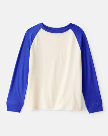 Boys Long-Sleeve Raglan Tee - Blue, 