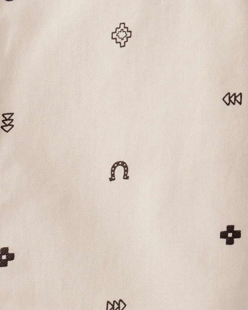 Baby Boy Western Print Cotton Long-Sleeve Button-Down Shirt - Ivory, image 3 of 4 slides