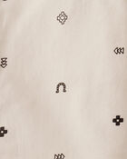 Baby Boy Western Print Cotton Long-Sleeve Button-Down Shirt - Ivory, image 3 of 4 slides