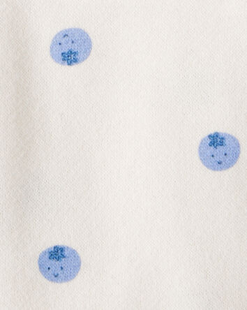 Baby Girl DayDream Fleece Blueberry Print Long-Sleeve Hoodie - Ivory, 