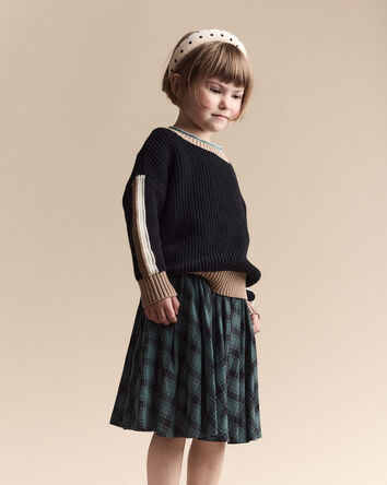 Toddler Girl Avenue Twirl&trade; Midi Skirt in Plaid - Green/Black, 