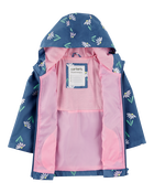 Baby Girl Color Changing Rain Jacket - Navy, image 6 of 6 slides