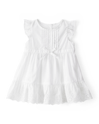 Baby Textured Eyelet Dress- White, image 1 of 5 slides