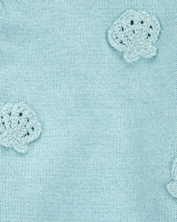 Baby Girl 2-Piece Crochet Sweater Knit Tank & Diaper Cover Set, 