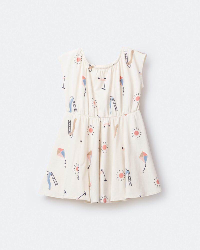 Toddler Girl Avenue Twirl&trade; Dress in Park Day Print - Cream, image 2 of 8 slides