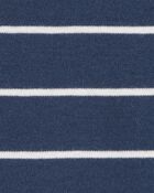 Toddler Boy Striped Snug Fit Cotton 1-Piece Pajamas - Navy, image 2 of 4 slides