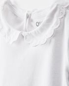 Toddler Scalloped Collar Short-Sleeve Top - White, image 2 of 4 slides