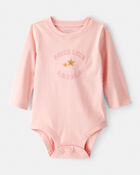 Baby Girl Shine Like Abuela Cotton Long-Sleeve Graphic Bodysuit - Pink, image 1 of 3 slides