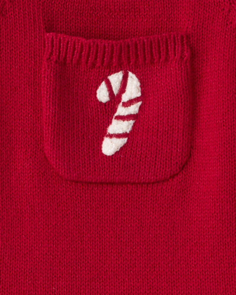 Baby Girl 2-Piece Candy Cane Print Long-Sleeve Top & Dress Set - Red, image 5 of 8 slides