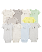 Baby 10-Pack Animals Short-Sleeve Bodysuits, image 1 of 13 slides