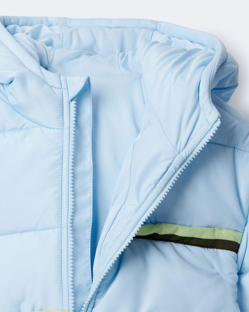 Toddler Boy Zip-Up Hooded Puffer - Light Blue, image 7 of 7 slides