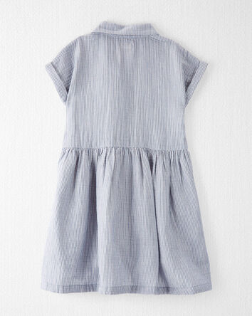 Kid Organic Cotton Gauze Striped Dress, 