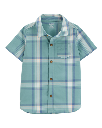 Baby Short-Sleeve Plaid Button-Front Shirt, 