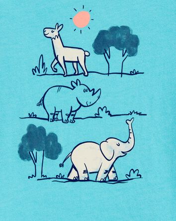 Toddler Boy Zoo Animals Short-Sleeve Graphic Tee - Blue, 