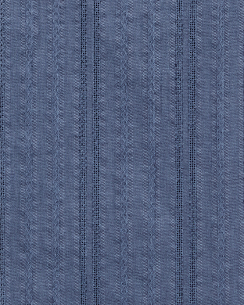 Baby 2-Piece Seersucker Button-Down Shirt & Drawstring Shorts Set - Blue, image 4 of 7 slides