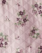 Baby Girl Quilted Double Knit Floral Pram Made with Organic Cotton, image 3 of 4 slides