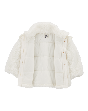 Baby Crochet Sherpa Jacket - Cream, 