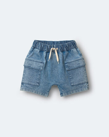 Toddler Boy Cargo Shorts in Denim, 