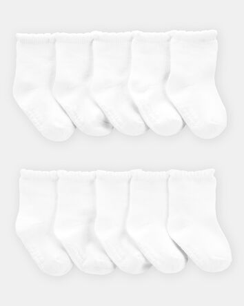 Baby 10-Pack Scallop Crew Socks, 