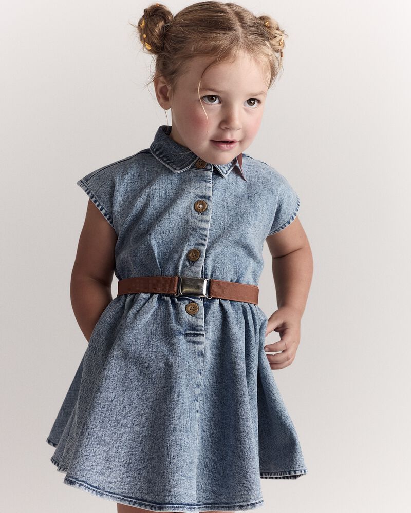 Toddler Girl Avenue Twirl&trade; Dress in Denim - Blue, image 3 of 8 slides