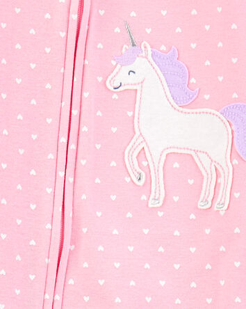 Baby Girl Unicorn Snug Fit Cotton Footie 1-Piece Pajamas - Pink, 
