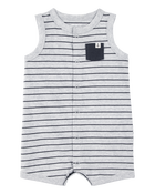 Baby Striped Snap-Up Romper, image 1 of 3 slides