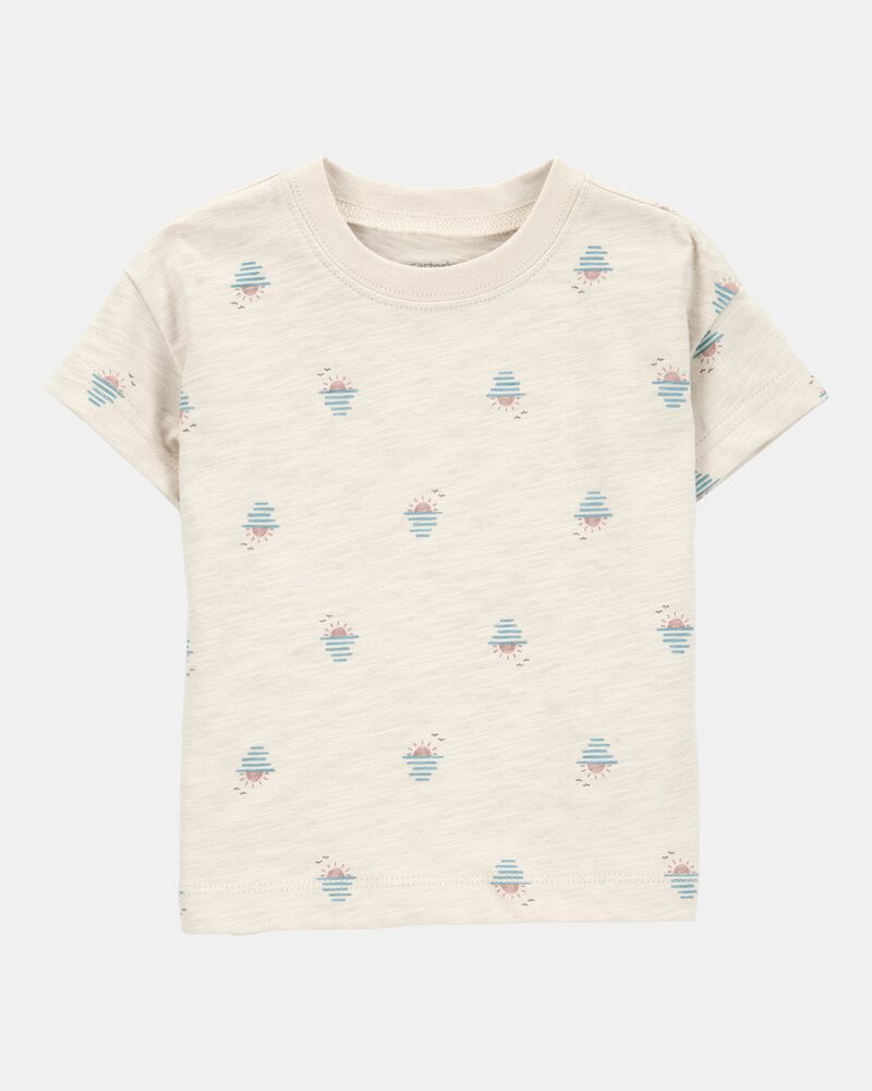 Baby Boy 2-Piece Sunset Tee & Shortall Set - Brown, image 2 of 6 slides