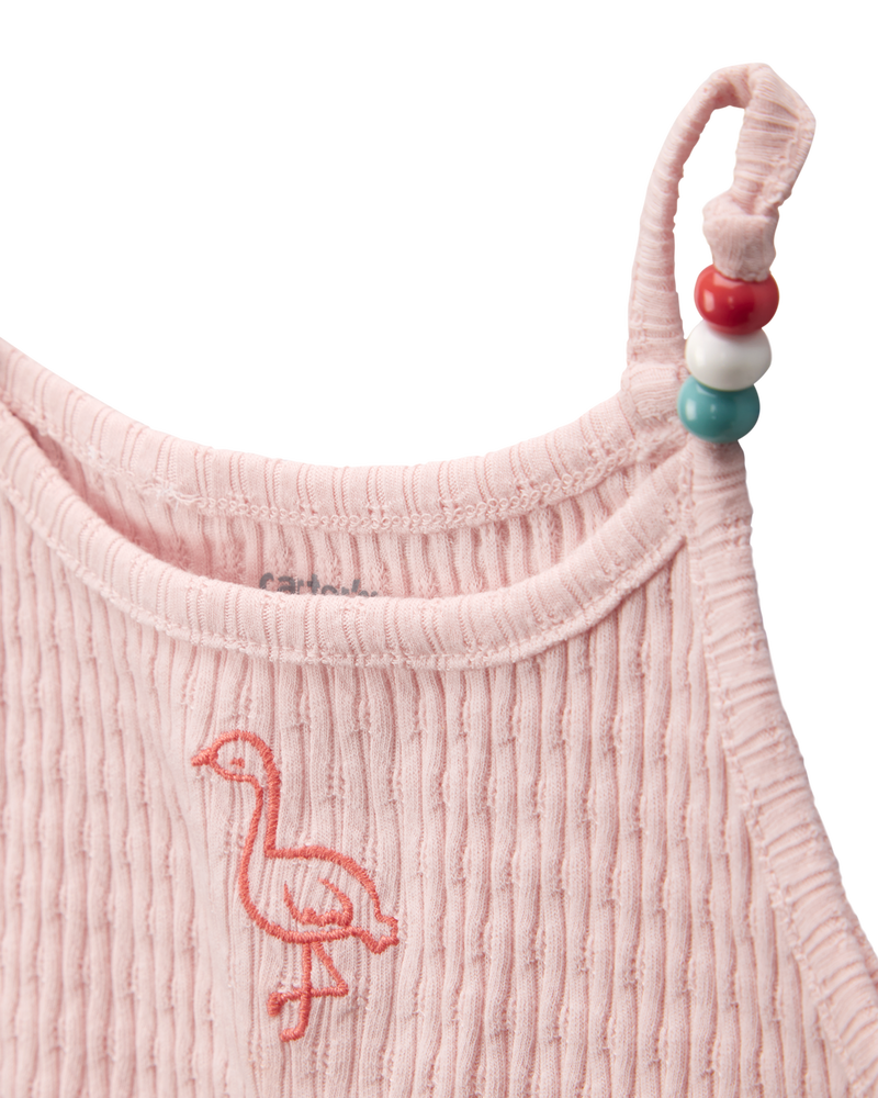 Baby Flamingo Ribbed Tank Top, image 2 of 4 slides