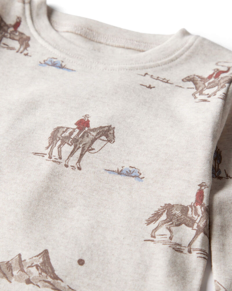 Toddler Organic Cotton Pajamas in Western Rodeo Print, image 2 of 4 slides